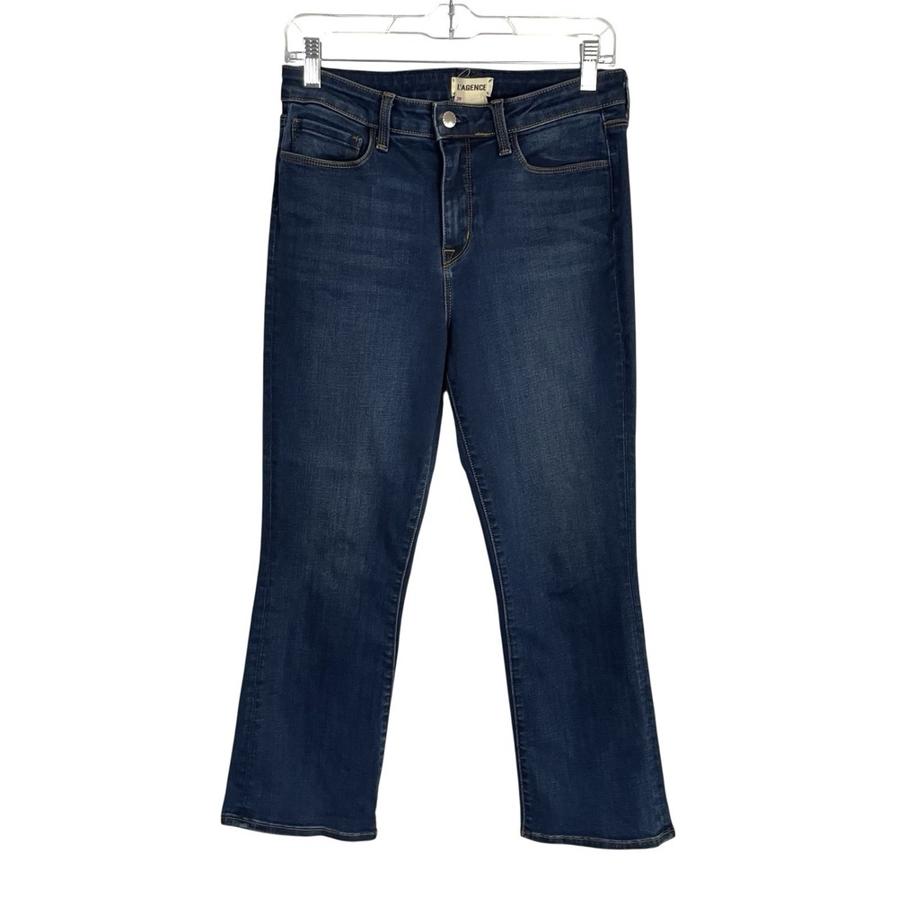 LAgence Womens Serena High Rise‎ Cropped Baby Flare Jeans Size 28 Azul Stretch